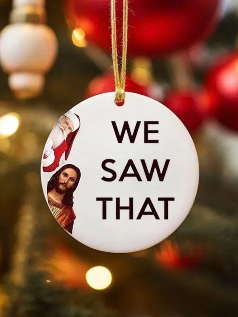 Holiday Ornament - "We Saw That" two sided